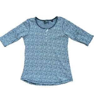 Scotch And Soda Printed Henley Top 3/4 Sleeves Women Size 4